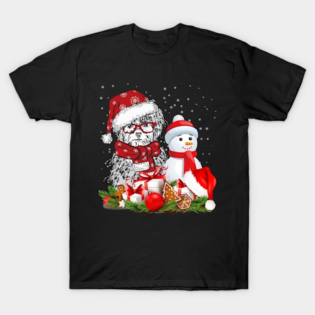 Yorkshire Terrier Christmas Santa Hat Xmas Lights Yorkie Dog T-Shirt by CarleyMichaels